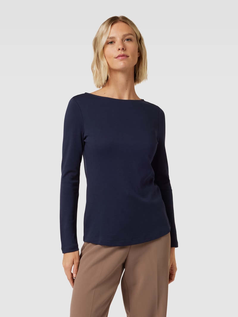 Longsleeve mit U-Boot-Ausschnitt in dunkelblau