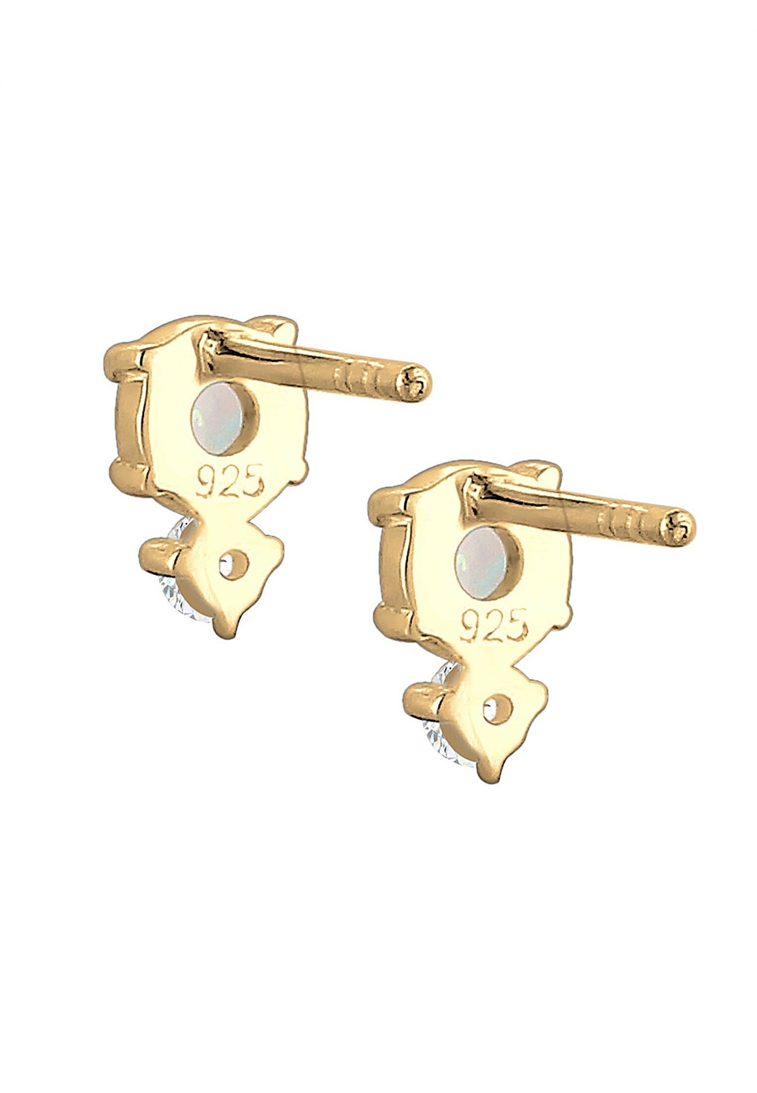 Orecchini a lobo vintage da donna Elli con zirconi cubici e cristalli di opale in argento sterling 925 placcato oro