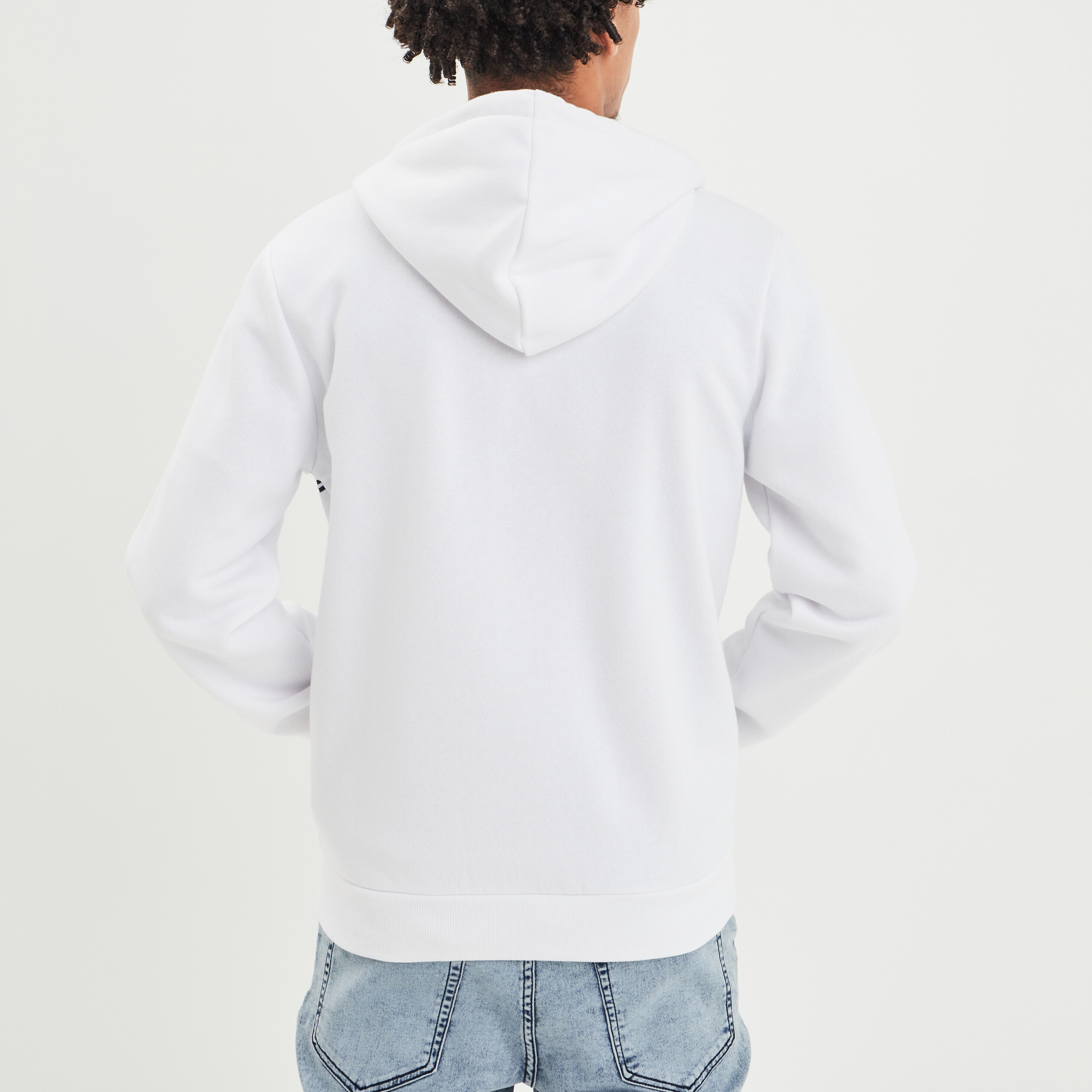 Sweat zippé à capuche Creeks blanc homme | La Halle