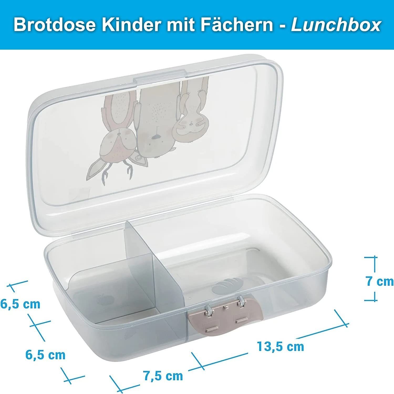 Centi Lunchbox Brotdose Kinder mit Fächern, Lunchbox Kinder mit Trennfächern, Kunststoff, (Spar-Set, 2-tlg., 2x Brotdosen + 2x Schraubdeckeldosen), mit Klickverschluss Brotzeitbox ohne BPA, 100% Recyclebar