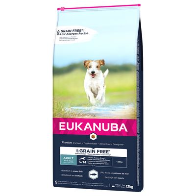 Eukanuba Grain Free Adult Small / Medium Breed mit Lachs
