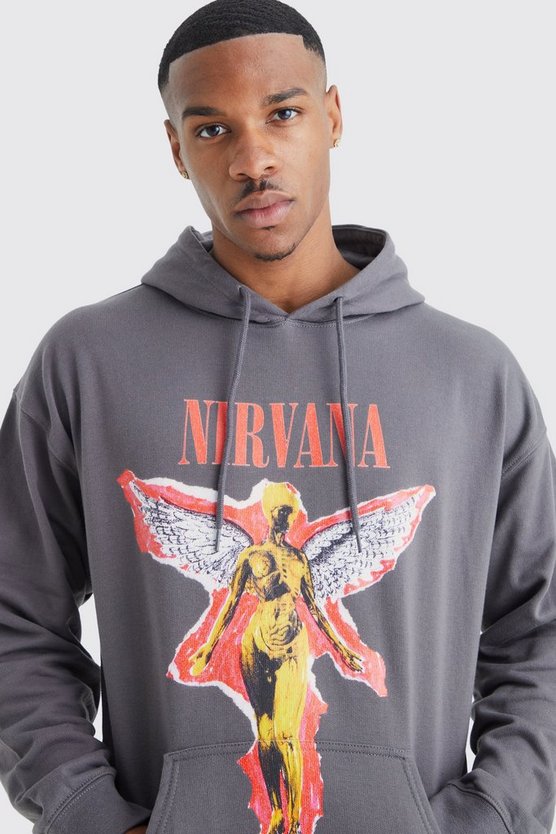 Oversize Hoodie mit Nirvana-Print