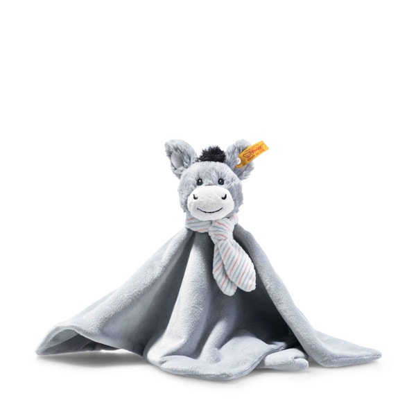 Soft Cuddly Friends Dinkie Esel Schmusetuch, 26 cm, hellgrau