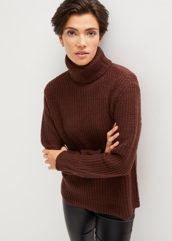 Strickpullover mit Rollkragen