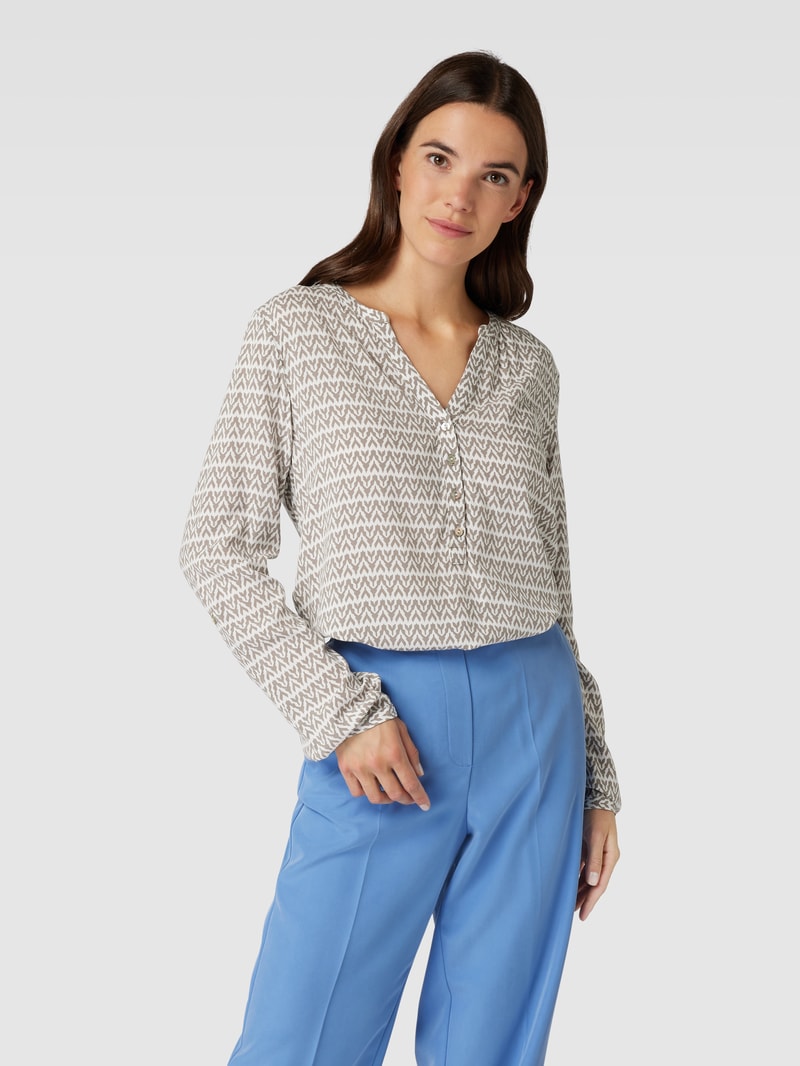Bluse mit Allover-Muster in taupe