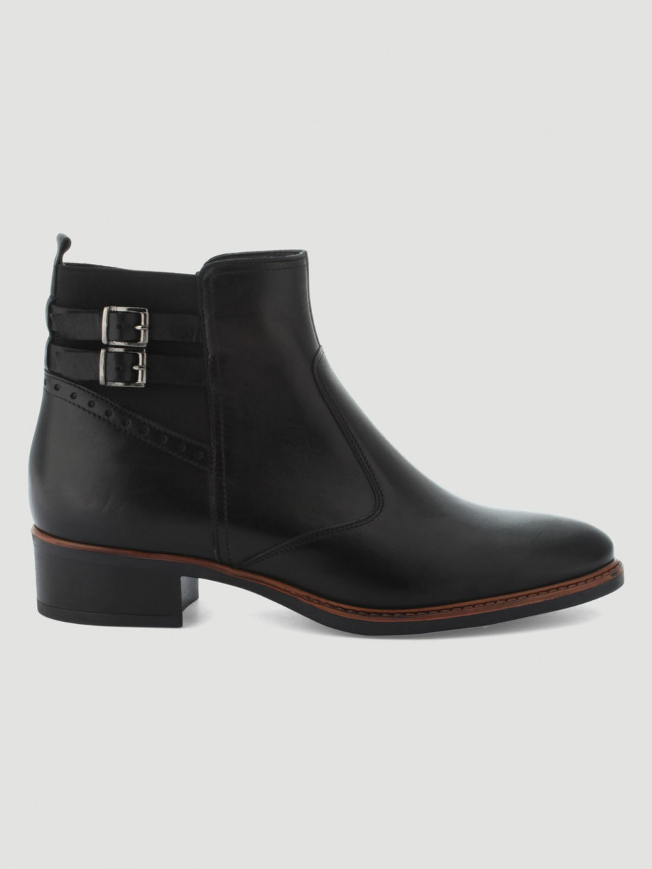 Bottines en cuir noir femme | La Halle