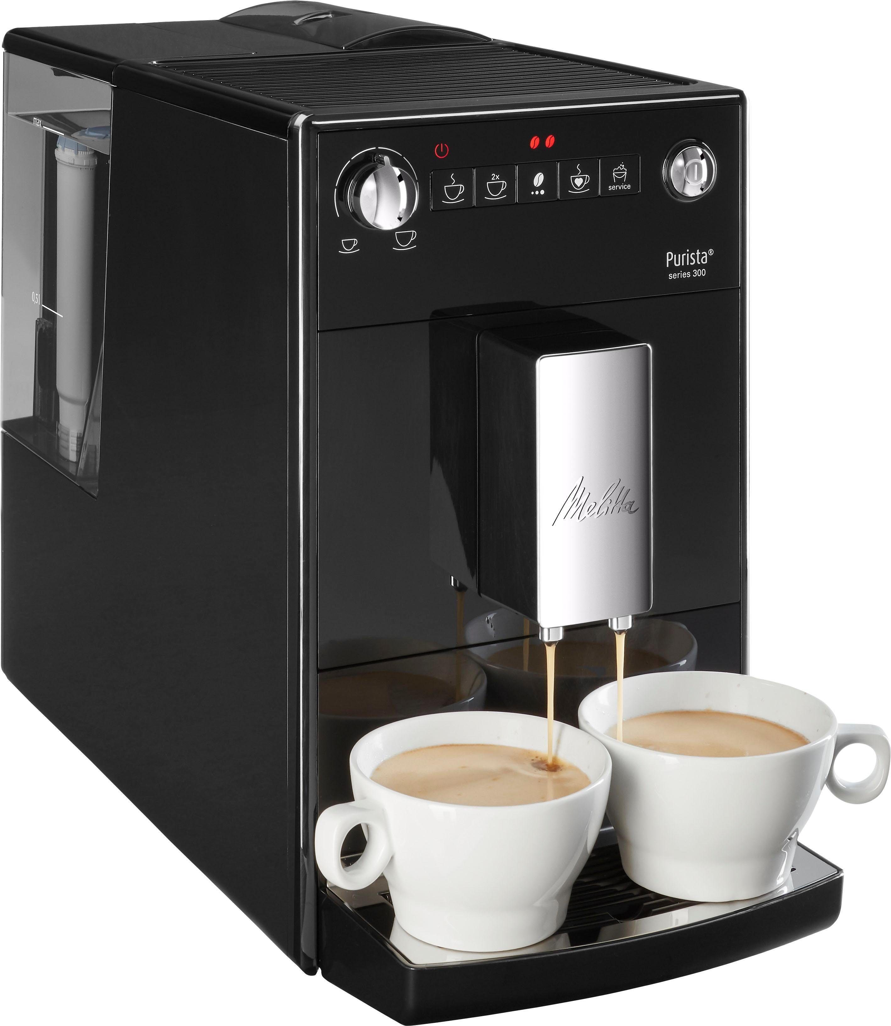 Melitta Kaffeevollautomat Purista® F230-102, schwarz, Lieblingskaffee-Funktion, kompakt & extra leise