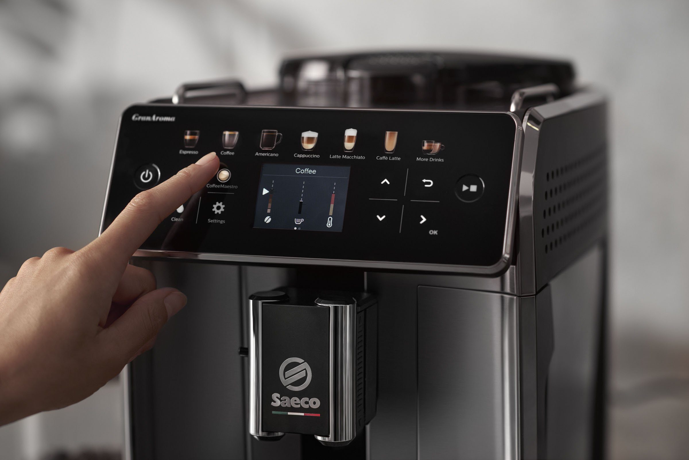 Saeco Kaffeevollautomat GranAroma SM6585/00, individuelle Personalisierung: CoffeeMaestro, 16 Kaffeespezialitäten