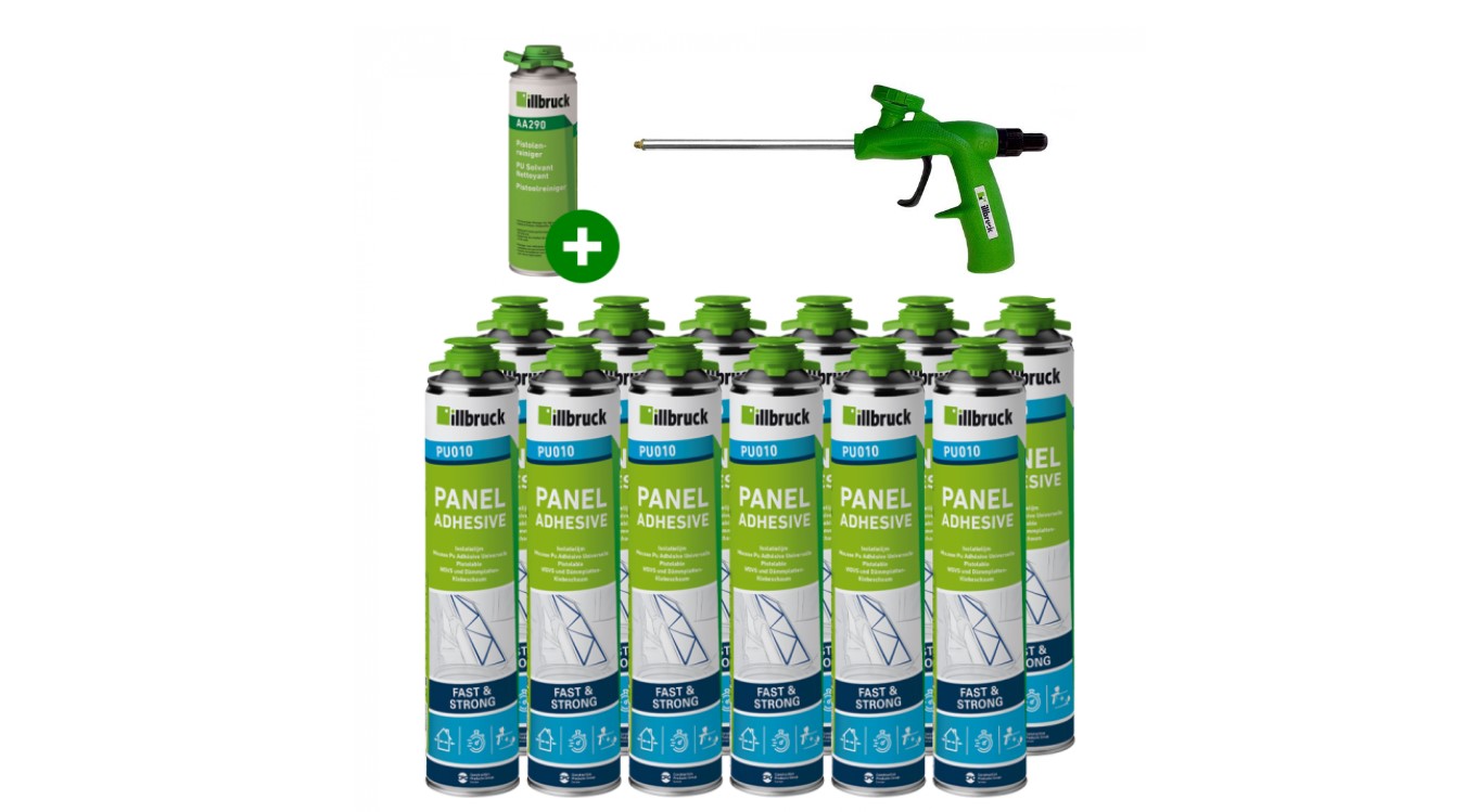 illbruck PU010SET 12 x PU010 Isoleringslim 750ml + Pistol + Rengöringsmedel