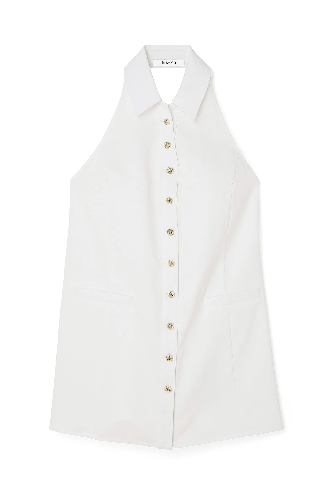Minikleid in A-Linie mit Knopfdetail