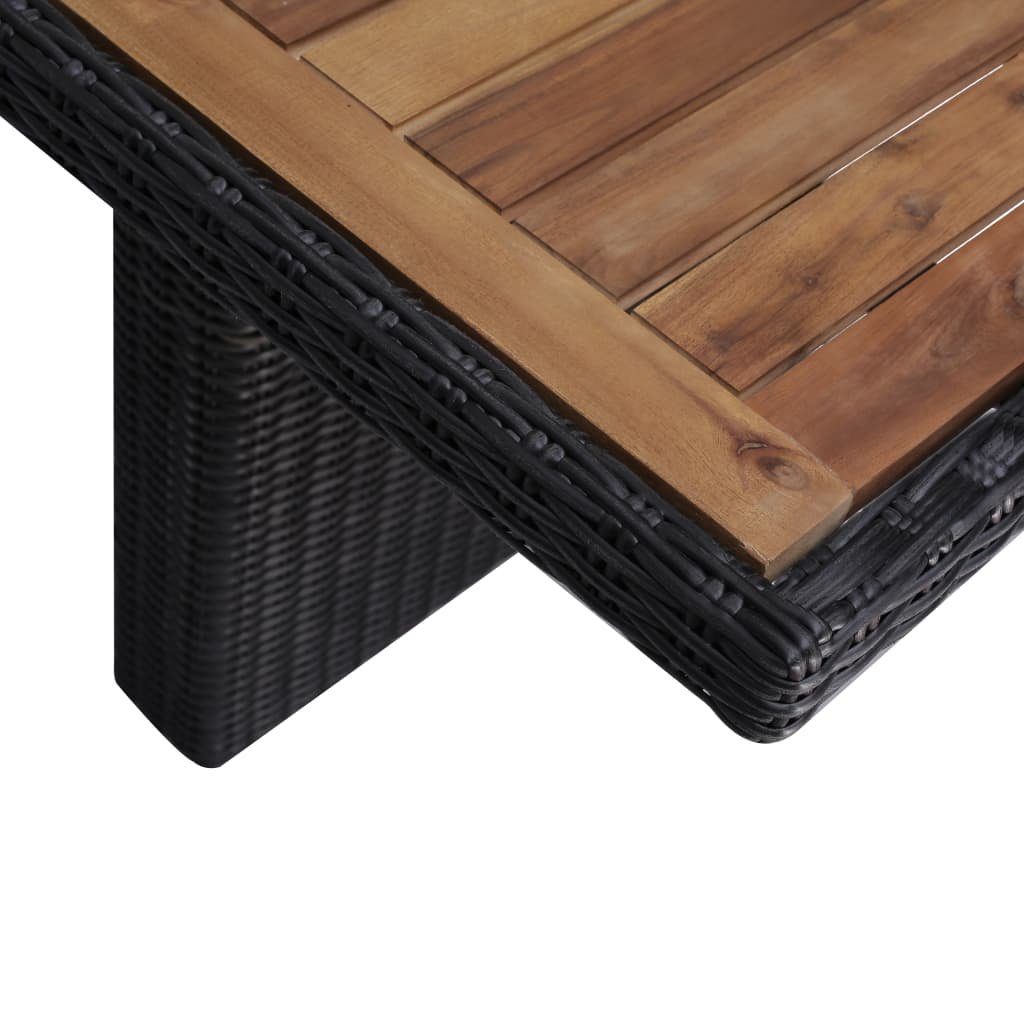 vidaXL Garten-Essgruppe 9-tlg. Garten-Essgruppe Poly Rattan Schwarz, (9-tlg)