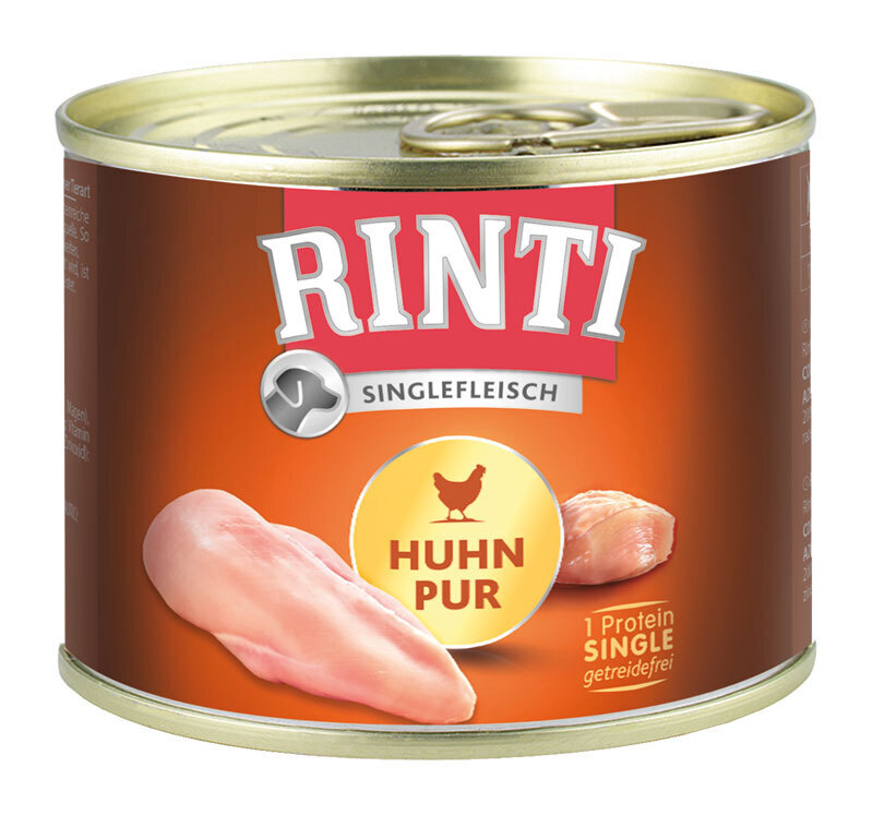 RINTI Hundenassfutter RINTI Singlefleisch 12x185g Huhn pur