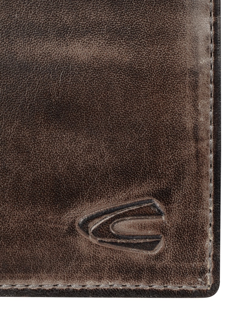 Portemonnaie aus Leder im Retro-Look in schwarz