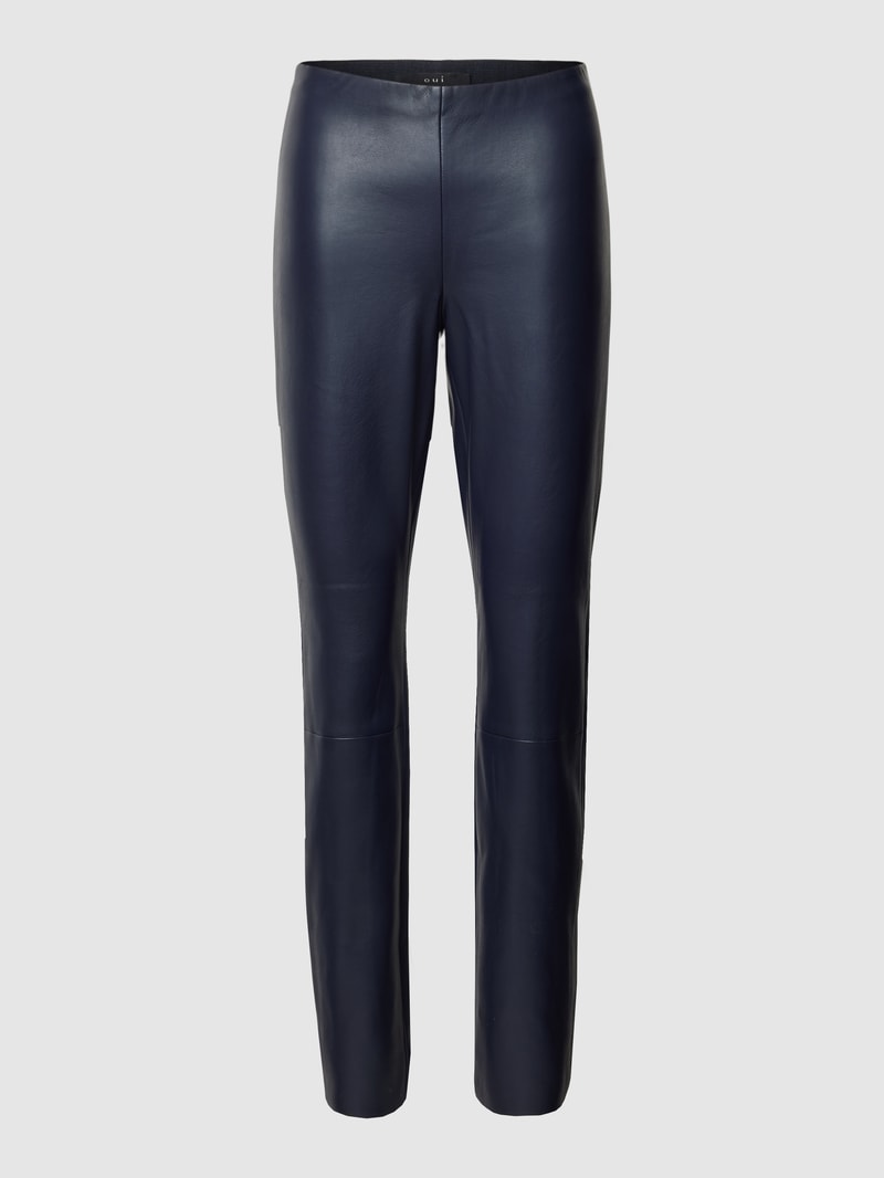 Leggings in Leder-Optik in dunkelblau