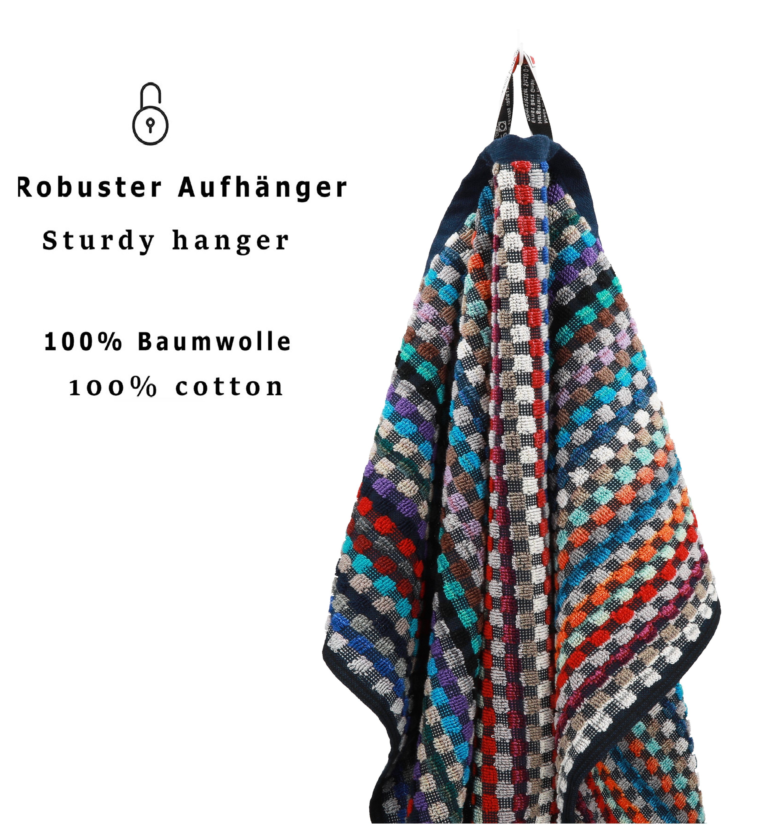 Betz Badetuch 2 Stück XXL Duschtücher 100% Baumwolle Karo BUNT Größe 70x140 cm