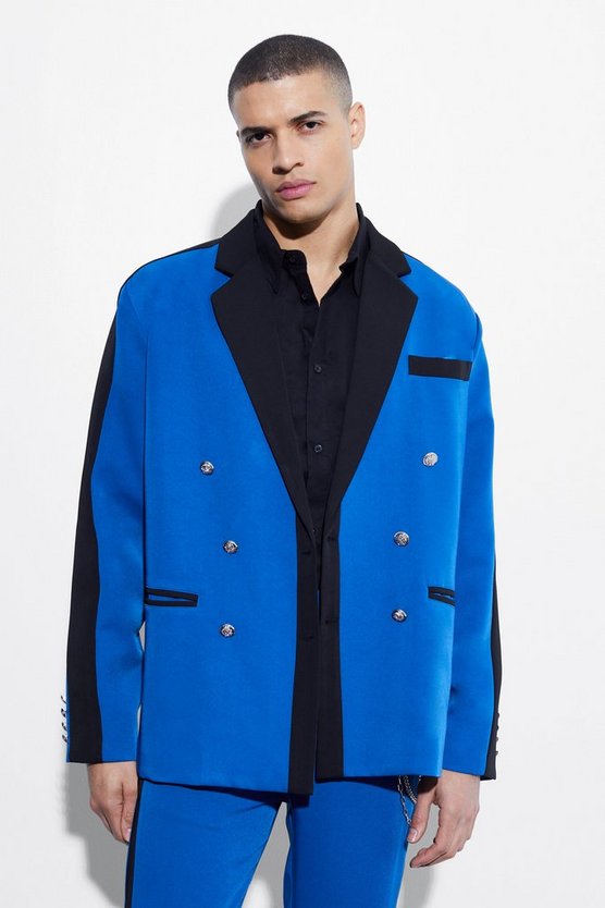 Lockere Anzugjacke mit Kontrast-Detail