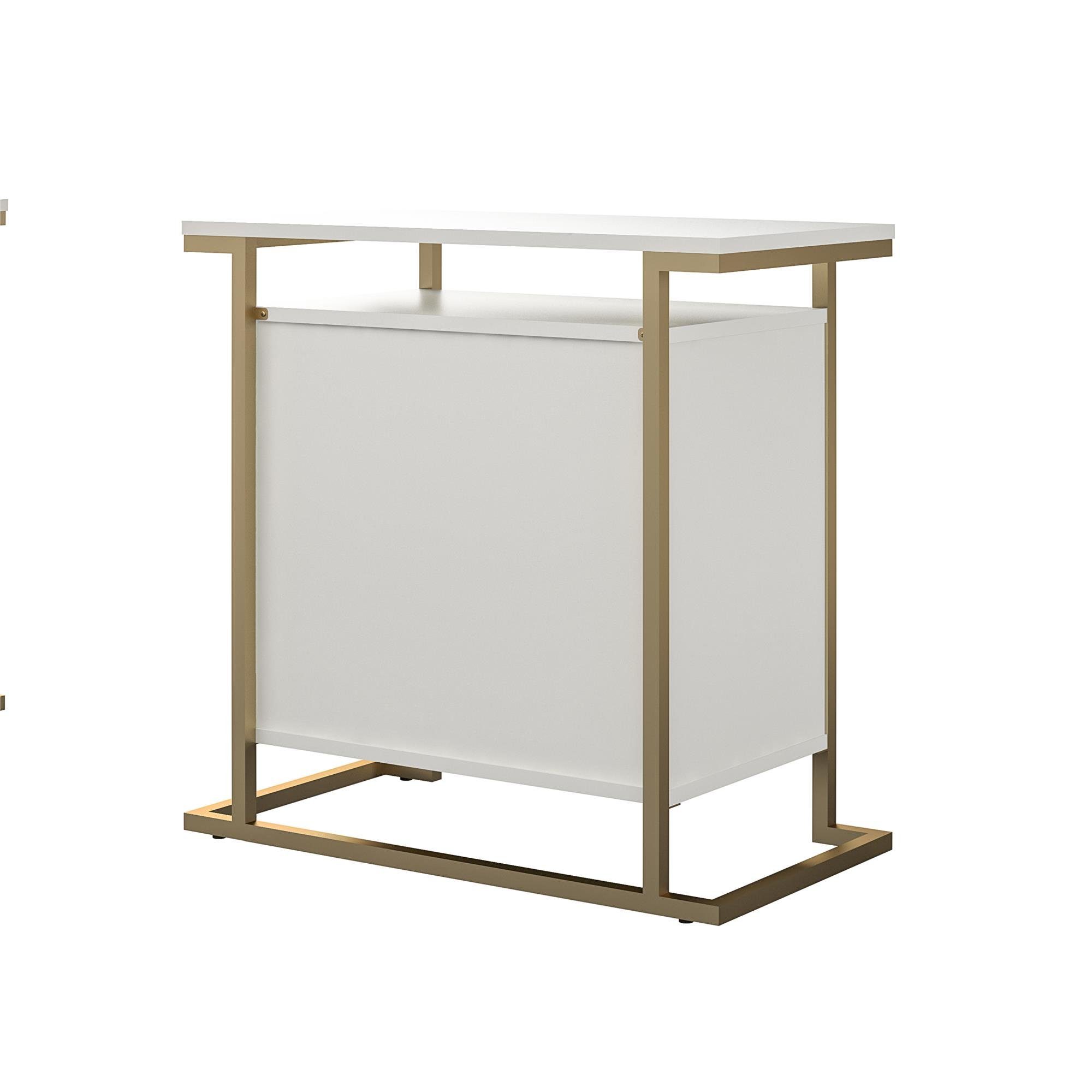 loft24 Barschrank Camila 2 Türen, Metallgestell in messingfarben, Breite 80 cm