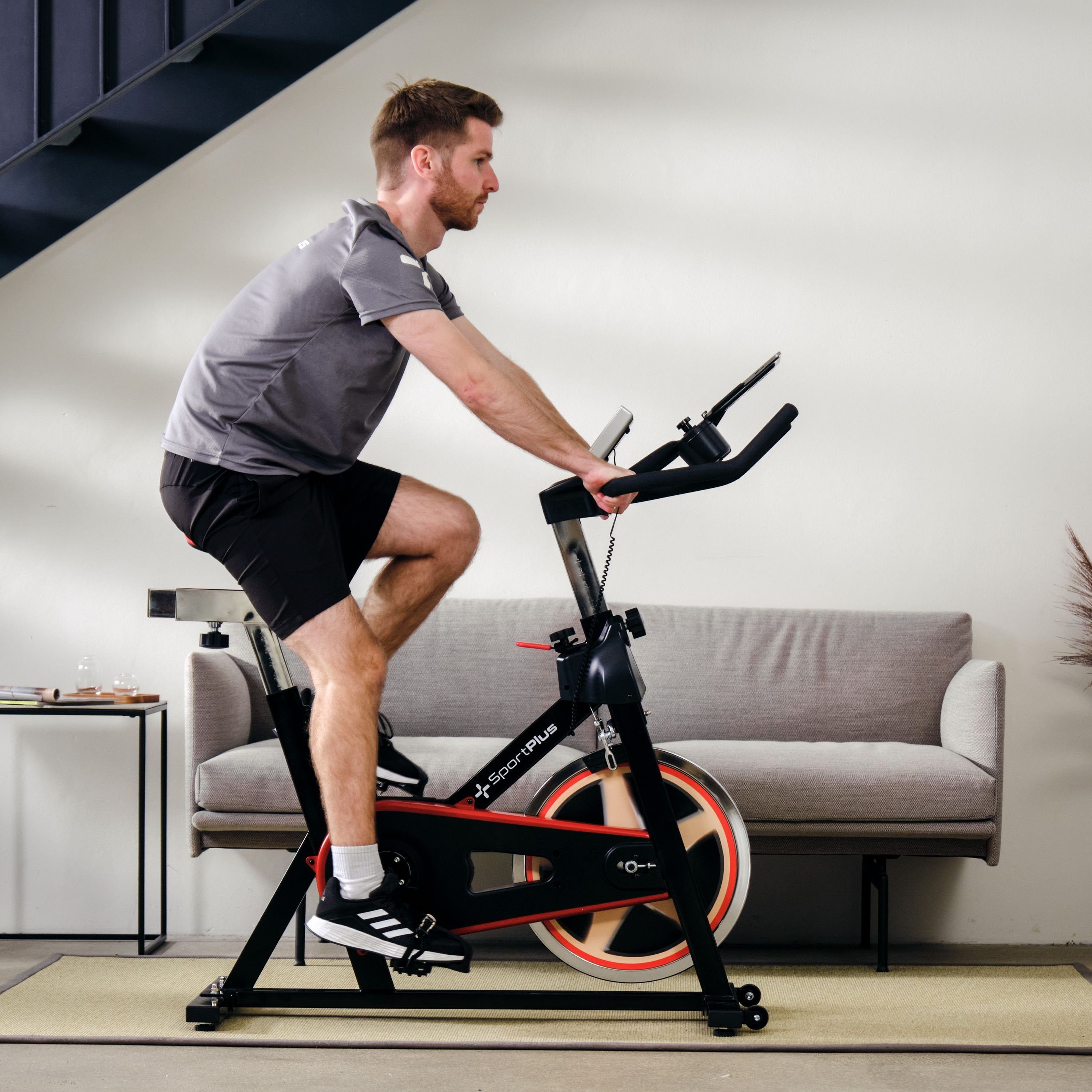 SportPlus Heimtrainer SP-SRP-2100-i, Speedbike, Fitness-Bike, stufenloser Widerstand, 13 kg Schwungmasse