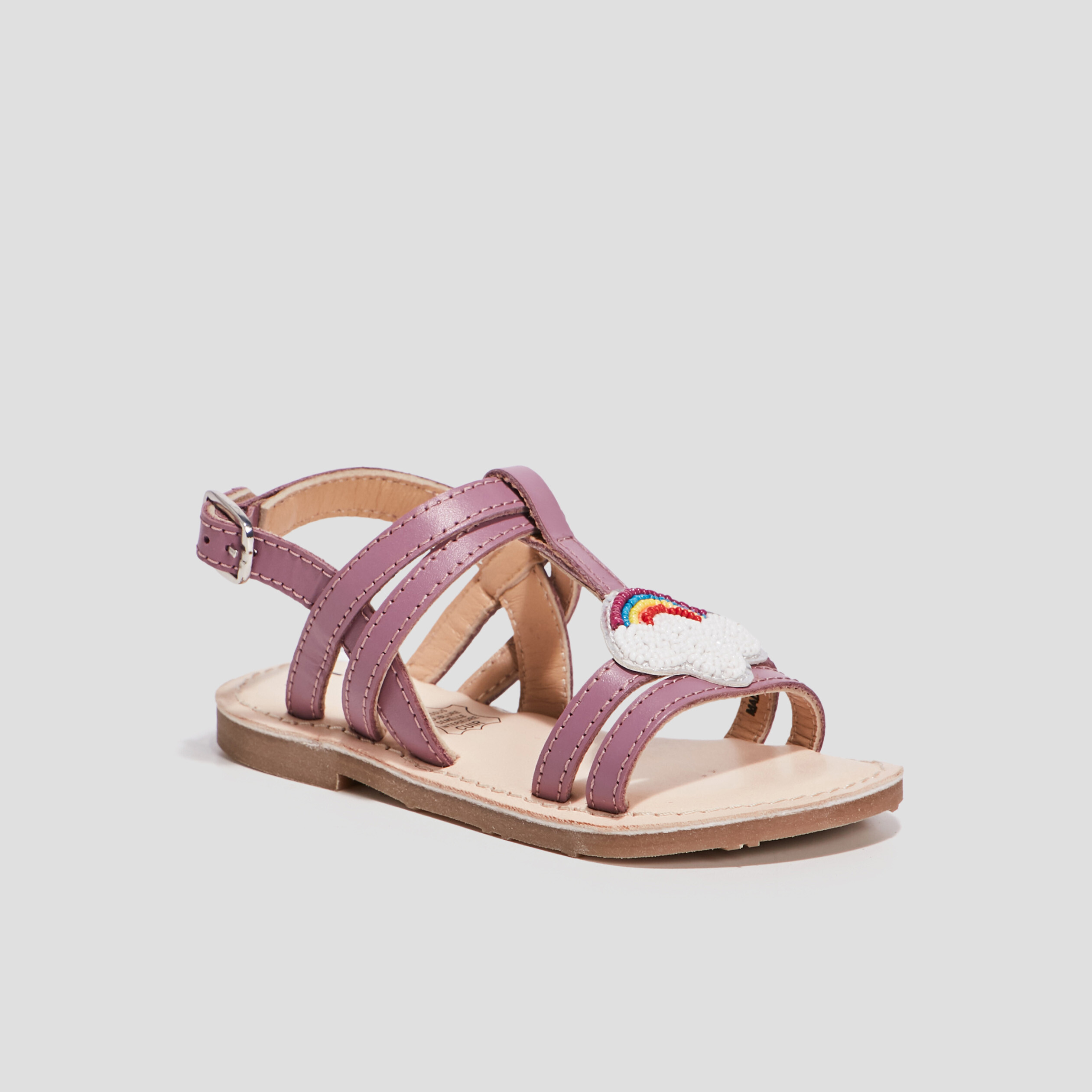 Sandales en cuir violet fille | La Halle