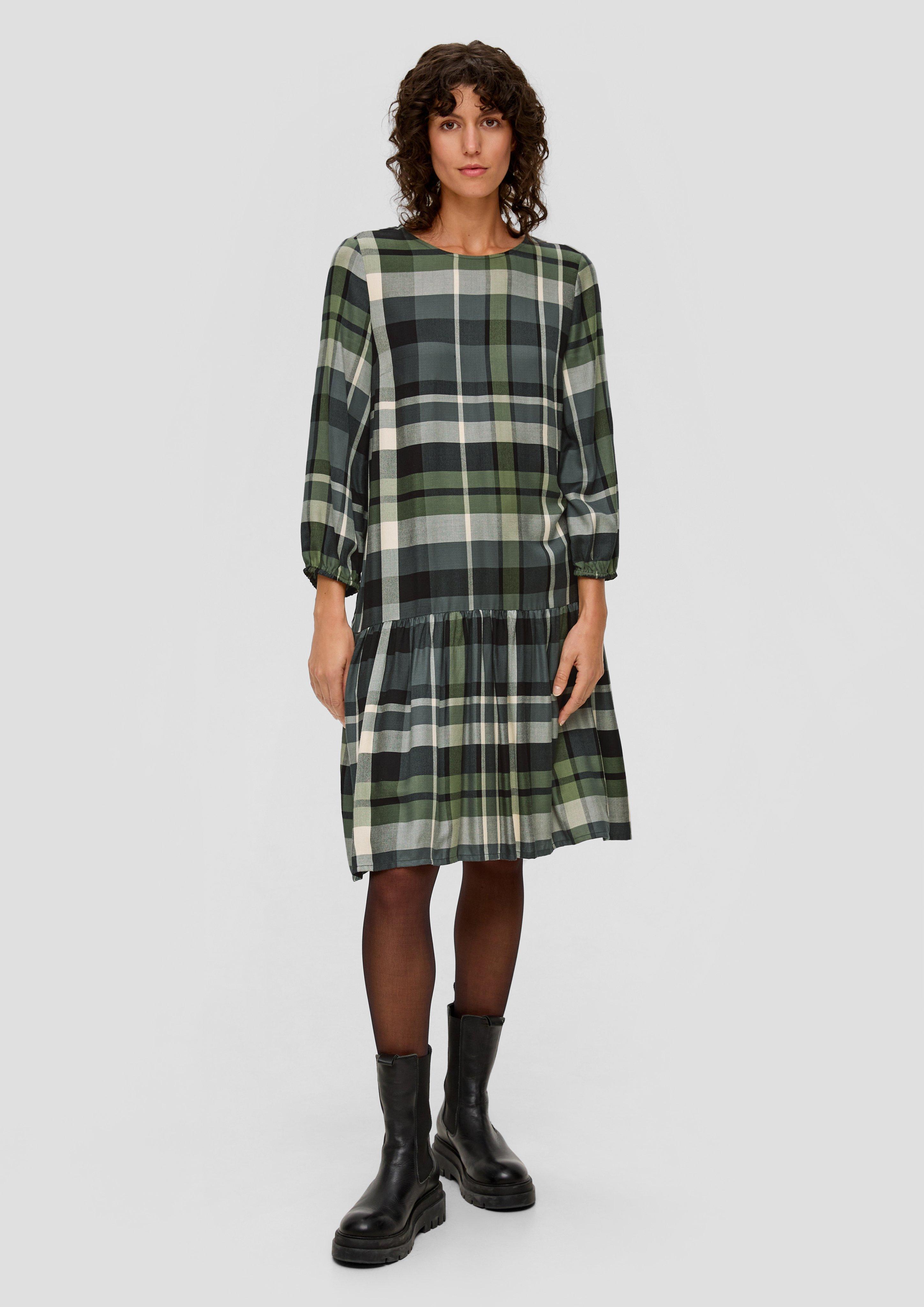 Kariertes Minikleid aus Viskosemix  2136141-79N8