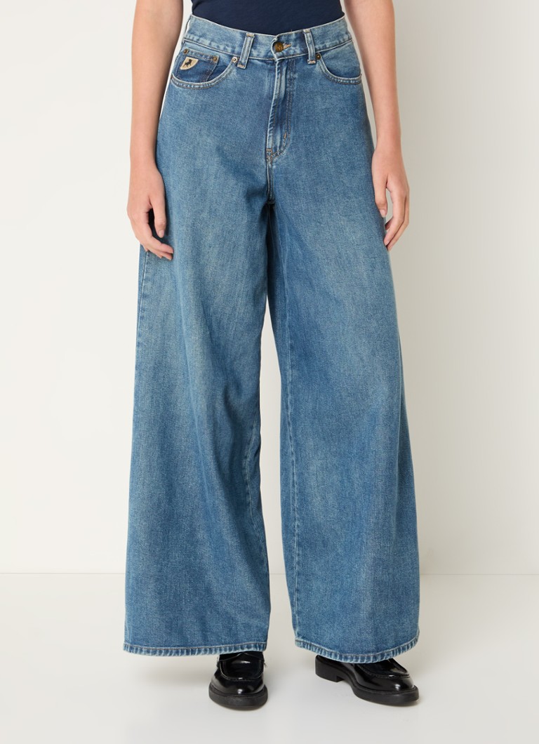 Jeans Jean Lois Marlene a vita alta e gamba larga in misto lyocell, lavaggio medio.