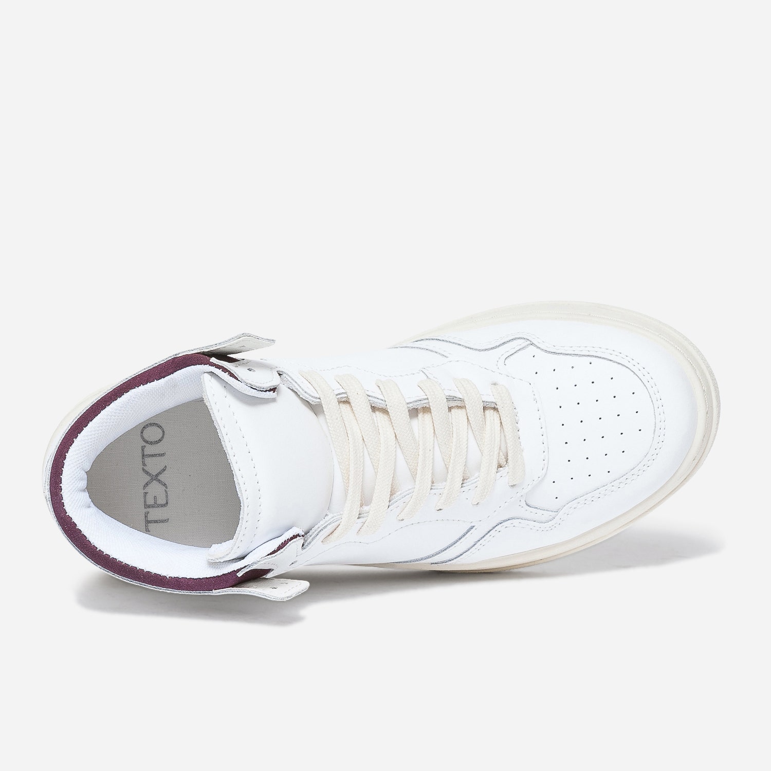Basket TEXTO blanche et bordeaux