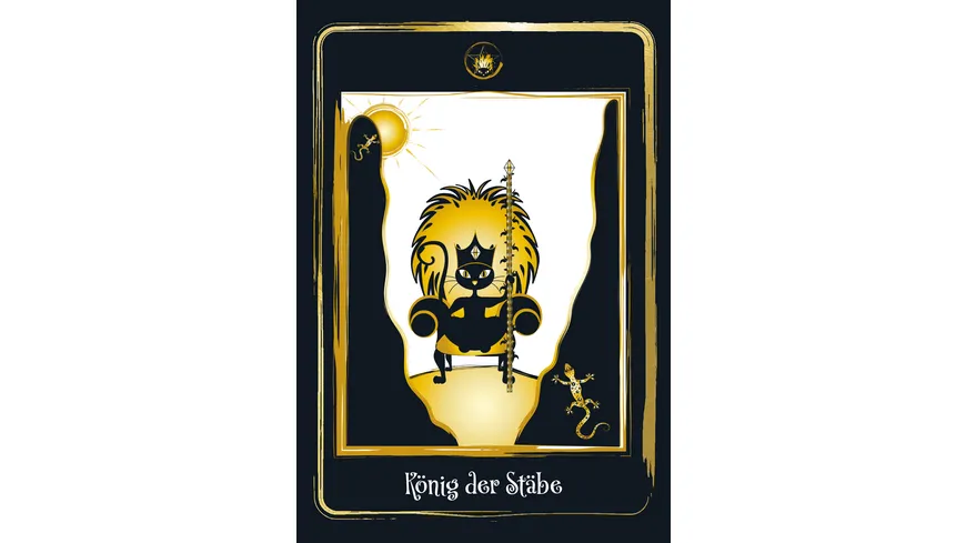 Golden Black Cat Tarot - Hochwertige Stülpdeckelschachtel mit Goldfolie