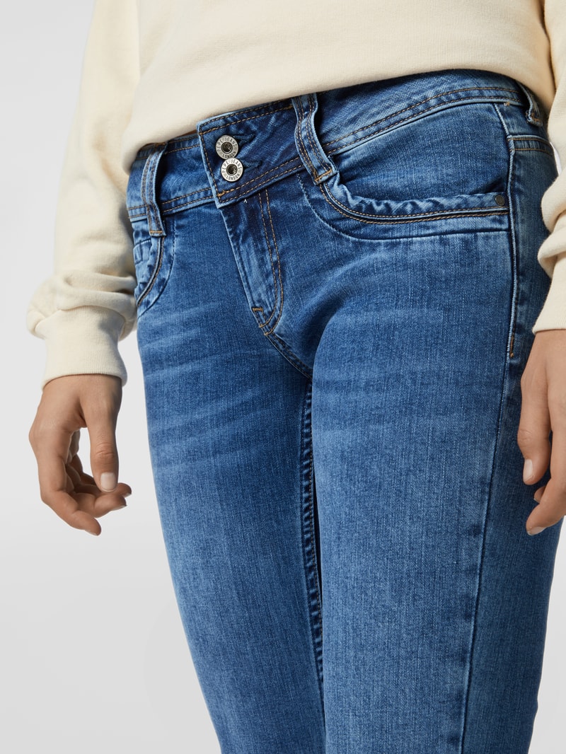 Straight Fit Jeans mit Stretch-Anteil Modell 'Gen' in jeans