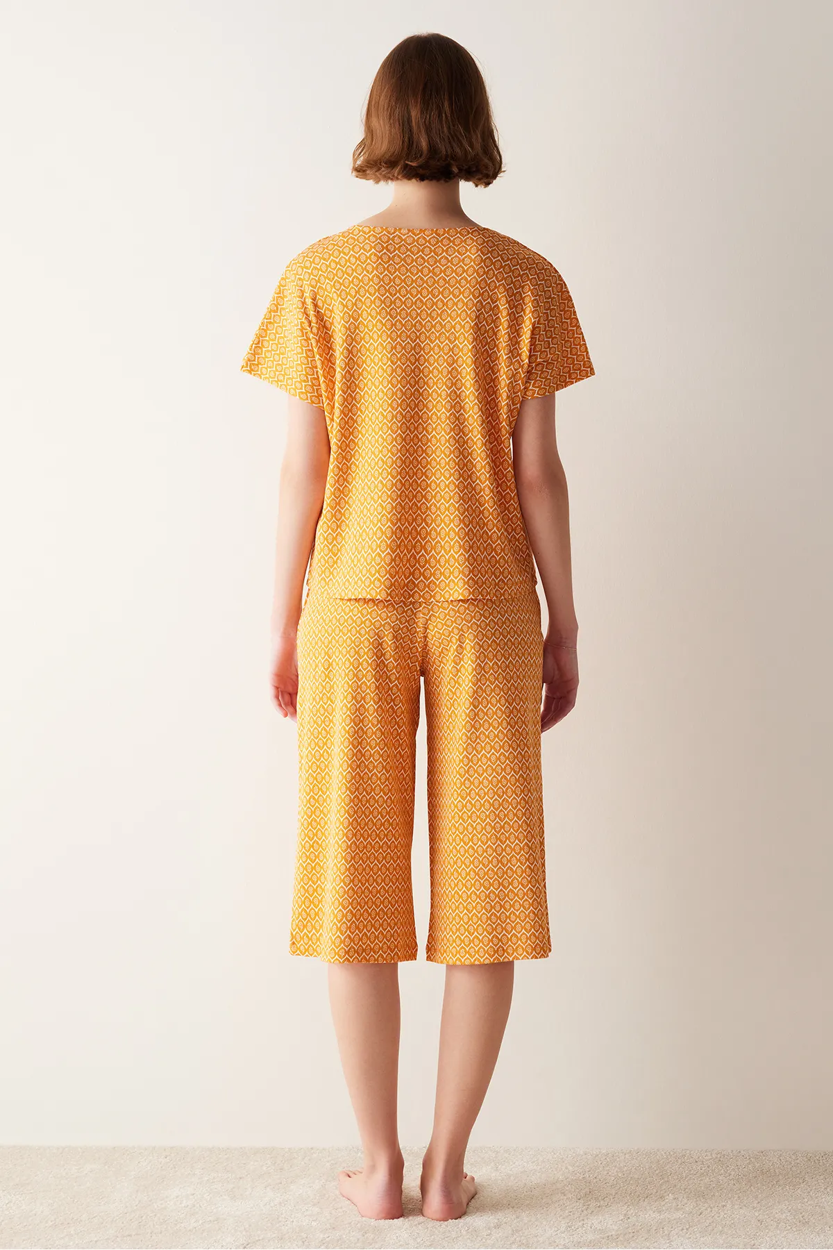 Penti  Capri-Pyjama-Set Flora Orange Gelb