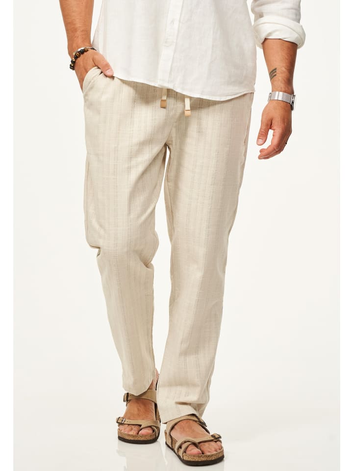 DAILY COTTON Leinenhose - im Chinohosen Stil mit Gummibund in Stone günstig kaufen