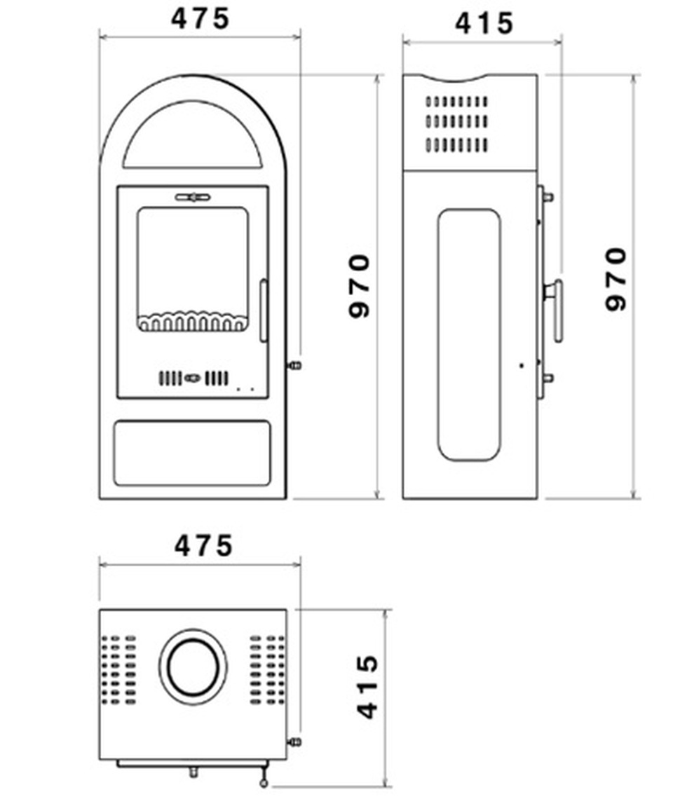 Moeby24 Kamin Ofen Kaminofen Anthrazit 7,78KW Rauchrohr A  EEK A