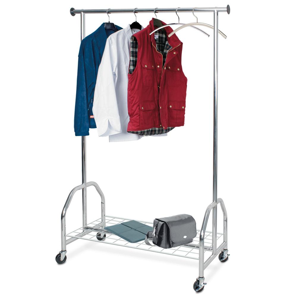 BRB Fahrbare Garderobe mit Gitterablage verchromt