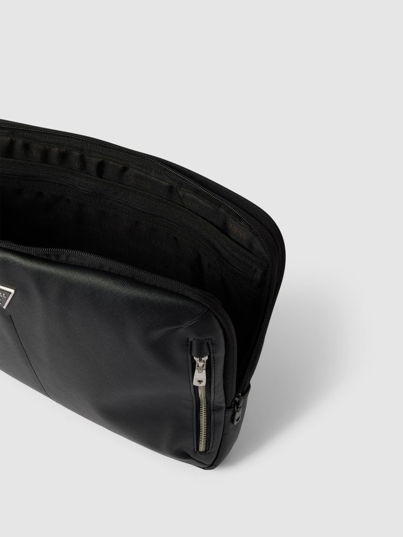 Laptoptasche mit Label-Applikation in schwarz