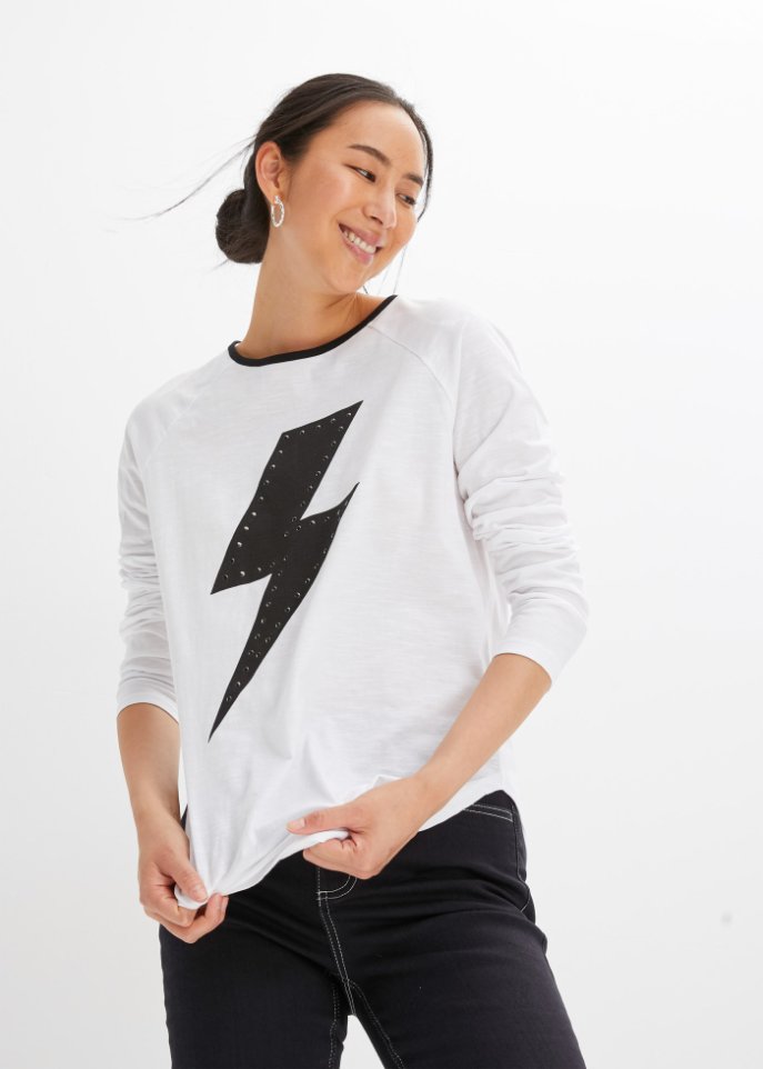 Shirt mit Nietenbesatz aus Bio-Baumwolle
