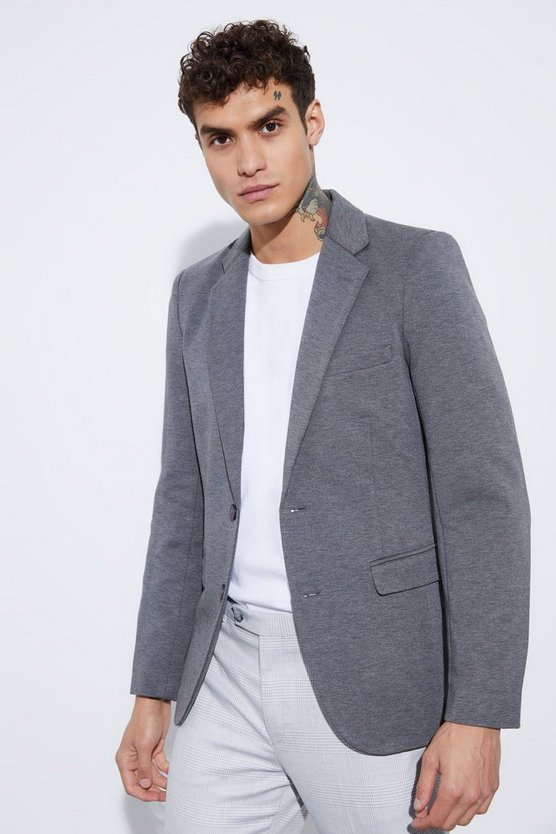 Einreihiger Skinny Jersey-Blazer