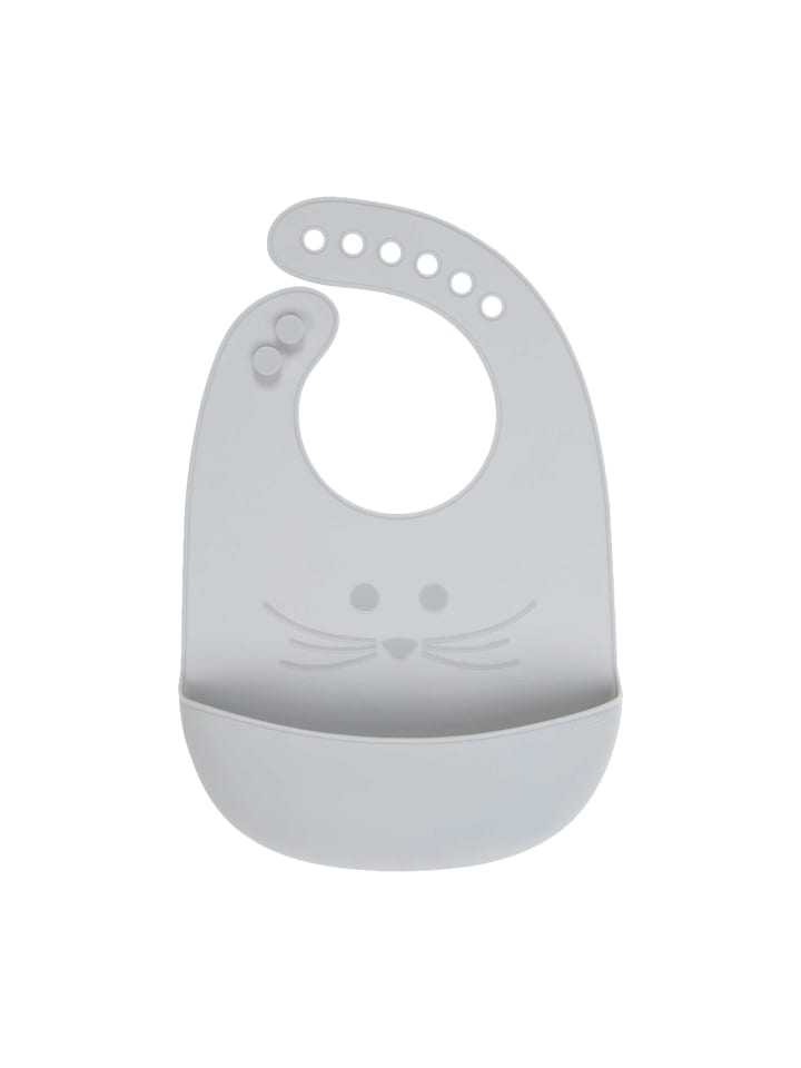 Lässig Silikon Lätzchen Little Chums Maus 21 x 32,7 cm in grau günstig kaufen onesize