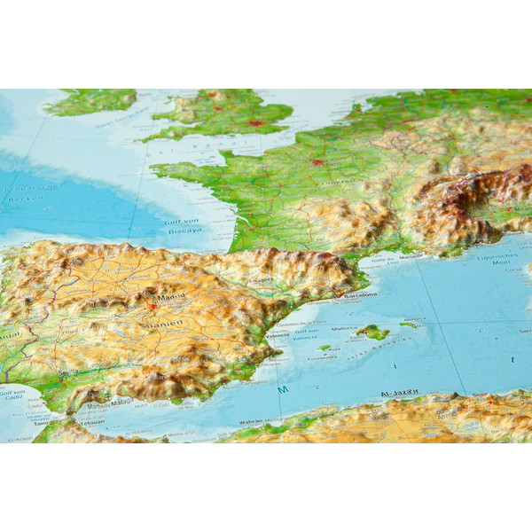 RELIEF EUROPA 1:8.000.000 MIT NATURHOLZRAHMEN - Karte
