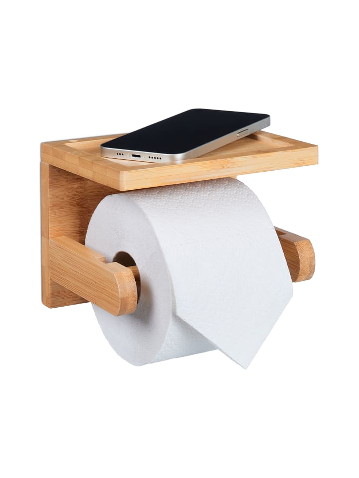 relaxdays Toilettenpapierhalter in Natur günstig kaufen onesize