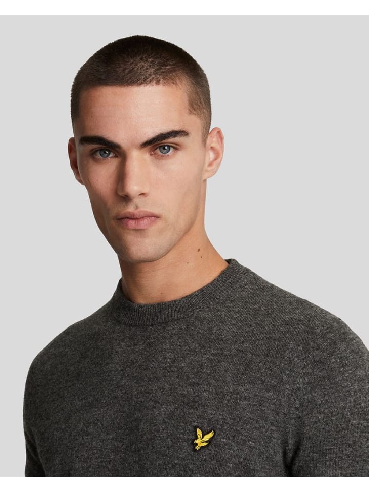 Lyle & Scott Strickpullover in Meliertes Dunkelgrau günstig kaufen S
