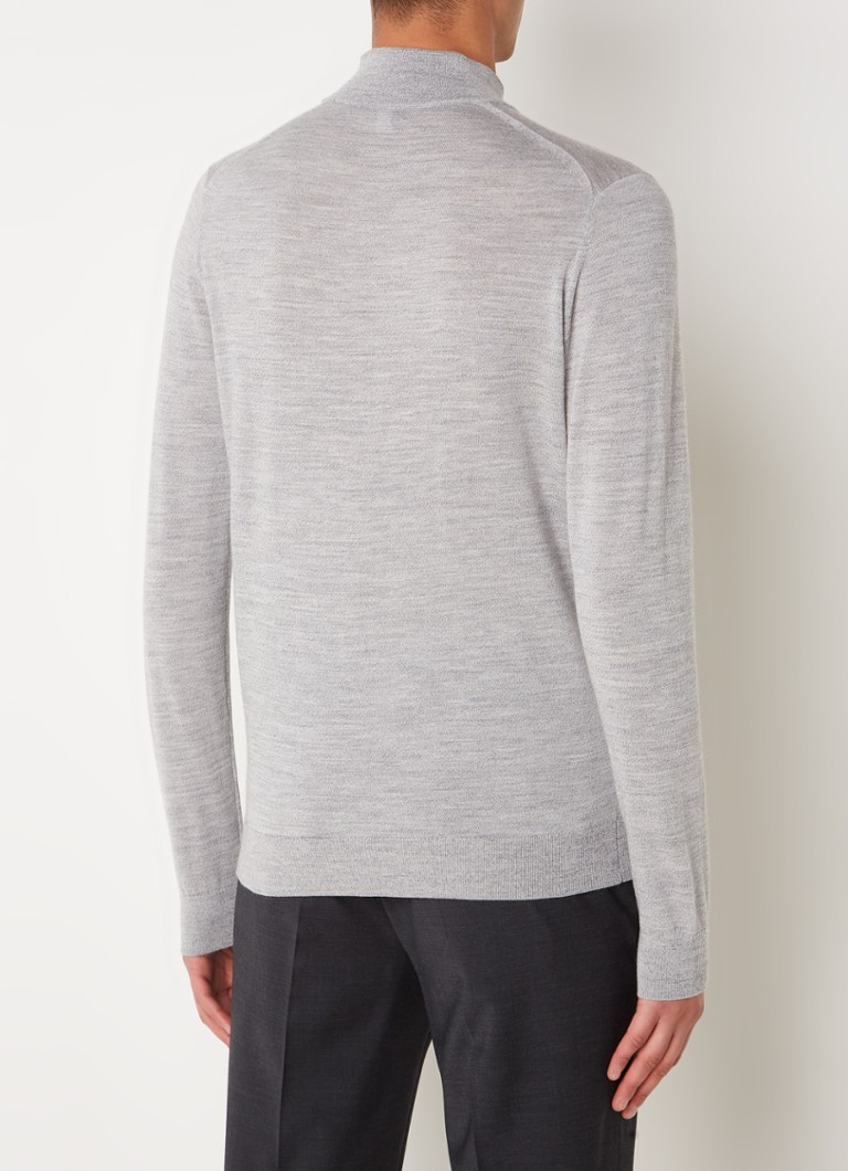 Πουλόβερ Reiss Blackhall από λεπτό πλεκτό μαλλί Merino με μισό φερμουάρ