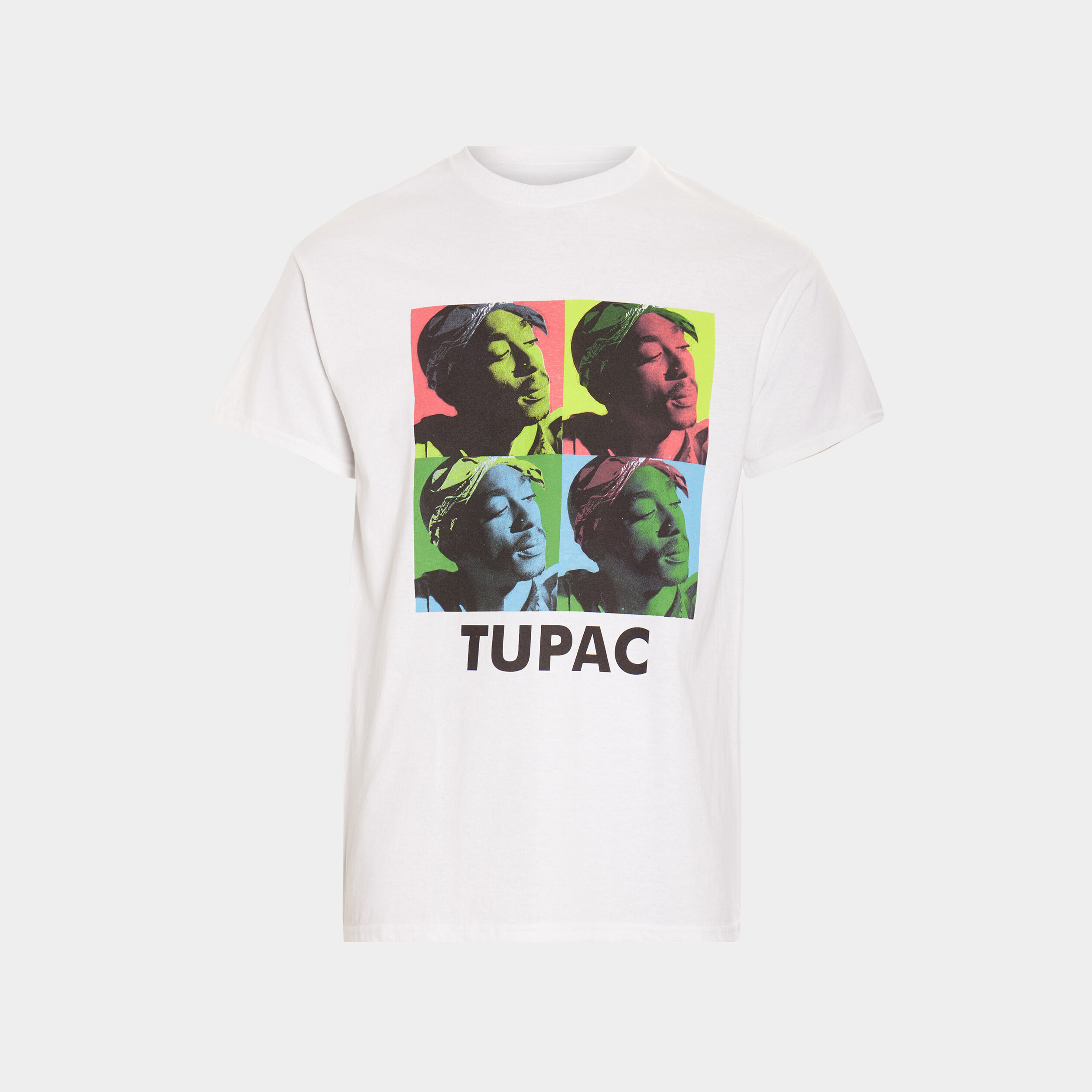 T-shirt manches courtes Tupac blanc homme | La Halle