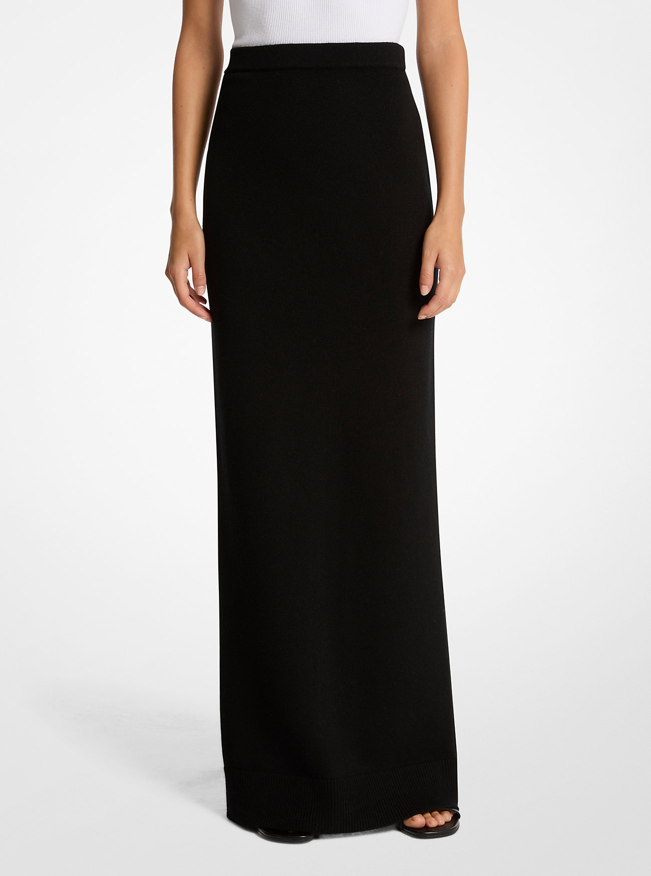 Cashmere Blend Maxi Skirt - BLACK