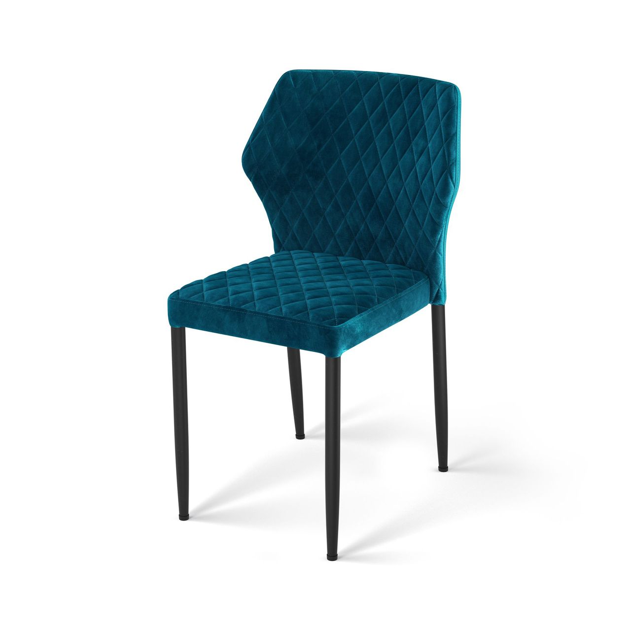 VEBA Louis Stapelstuhl Petrol blau, Velours gepolstert, feuerhemmend, 49x57,5x81,5cm (BxTxH), 52007