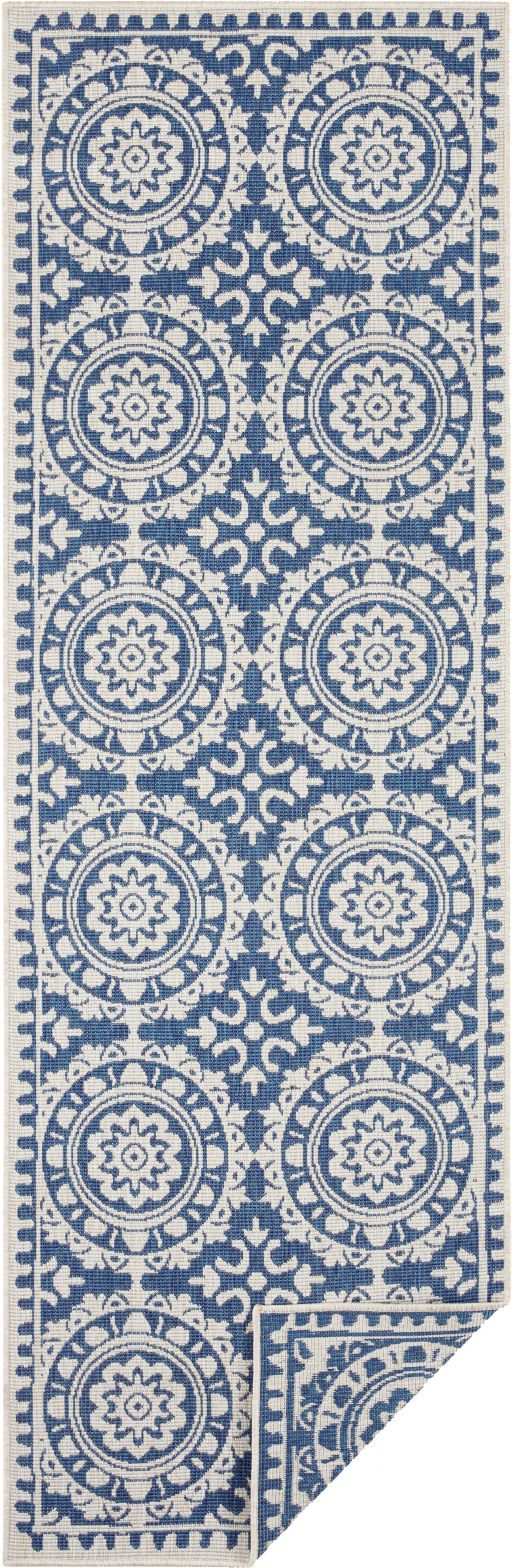 Läufer Jardin, NORTHRUGS, rechteckig, Höhe: 5 mm, Wendeteppich, In-& Outdoor, Vintage, Balkon, Garten, Wohnzimmer, Flur