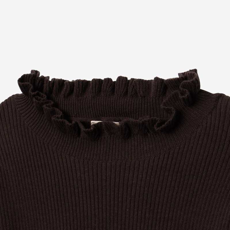 Pull fille tricot côtelé noir Catimini