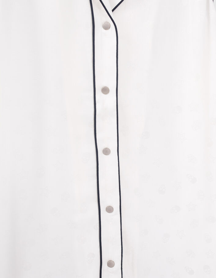 Chemise blanc cassé jacquard motif rock Femme