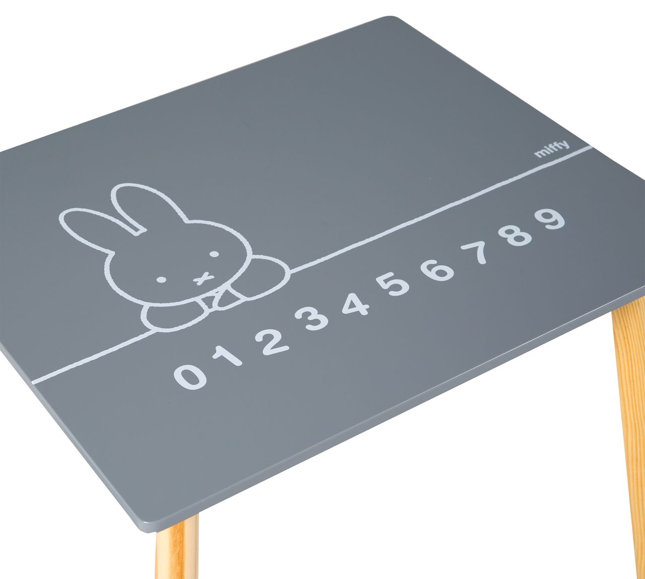 Roba Kinder Sitzgruppe miffy®, 2 Kinderstühlen & 1 Tisch, Holz, dunkelgrau, weiß, lackiert
