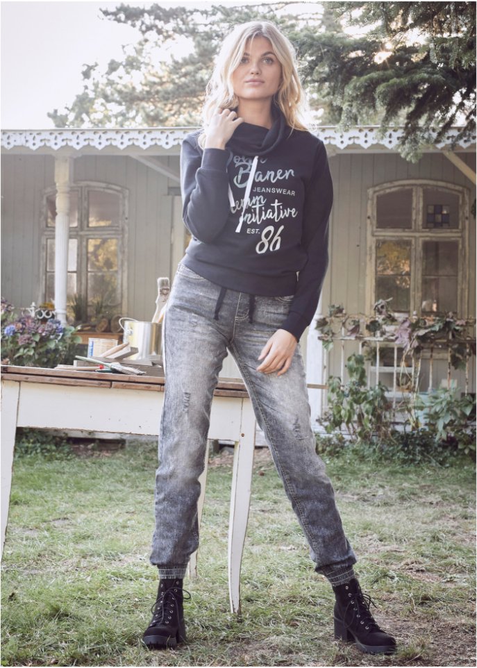 Sweatshirt mit Glitzerdruck