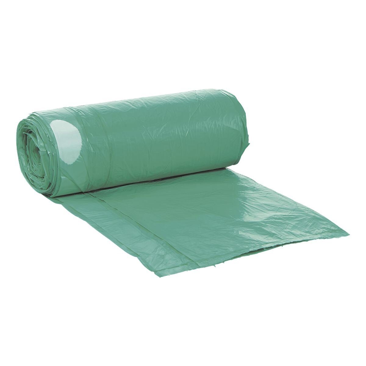 RUBIN Müllbeutel, 20 Stück/ Rolle, mit Zugband, 60 Liter, grün, reißfest, recycelbar