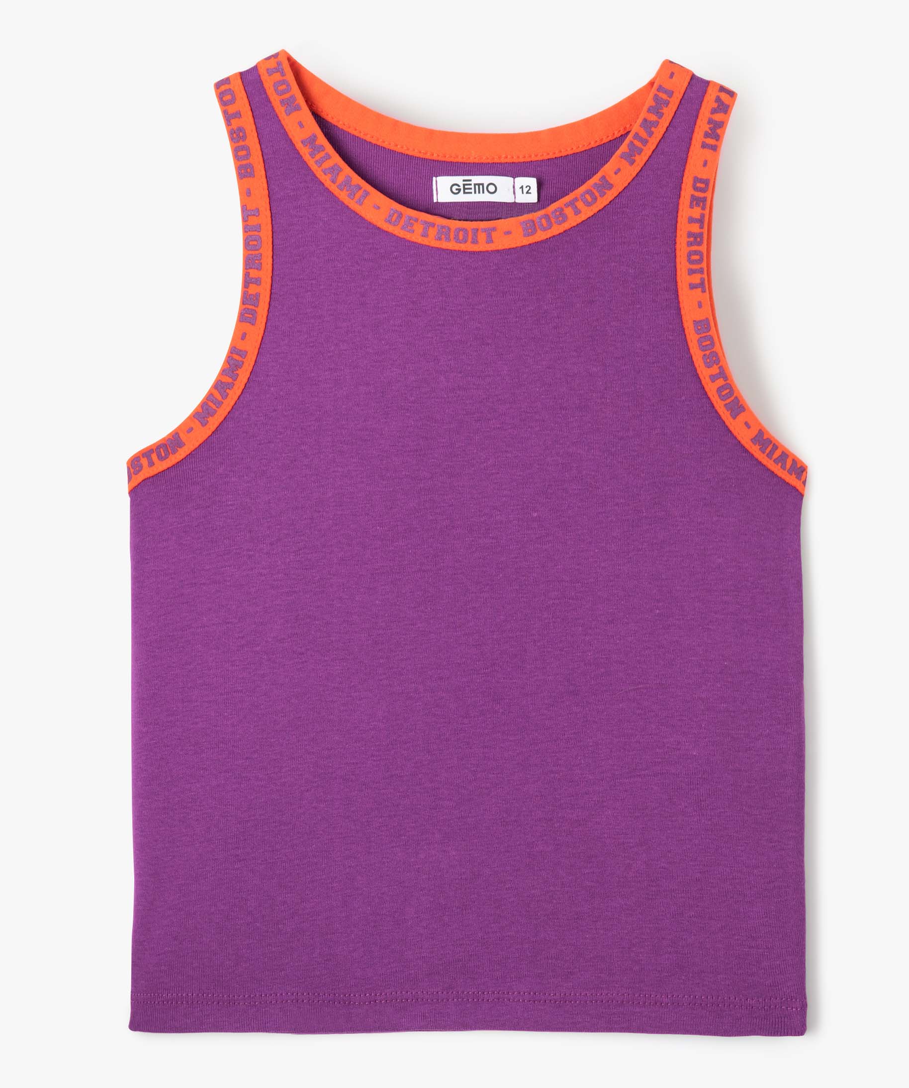 Débardeur fille court et imprimé violet | GEMO